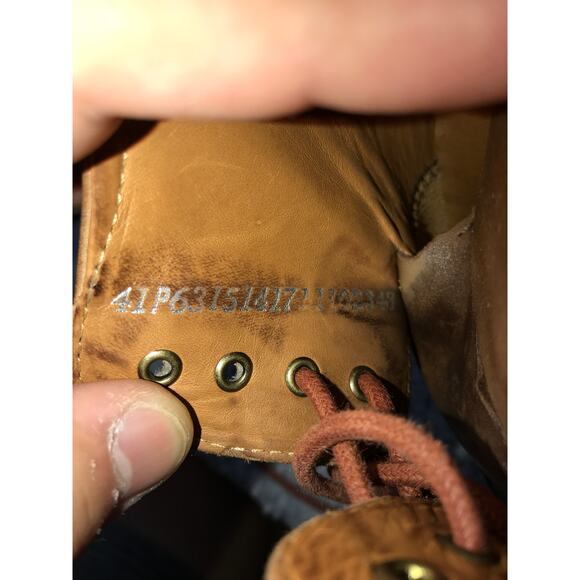 Ecco Mens 41 Brown Leather Burnished Apron Toe Derby Casual Lifestyle Oxford